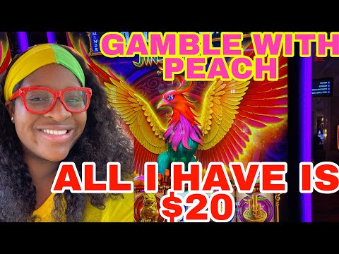 GAMBLE WITH PEACH 🍑: I WENT TO GAMBLE 🎰 AT THE CASINO WITH JUST $20 😳 AND THIS HAPPENED 🤑🤑🤑
