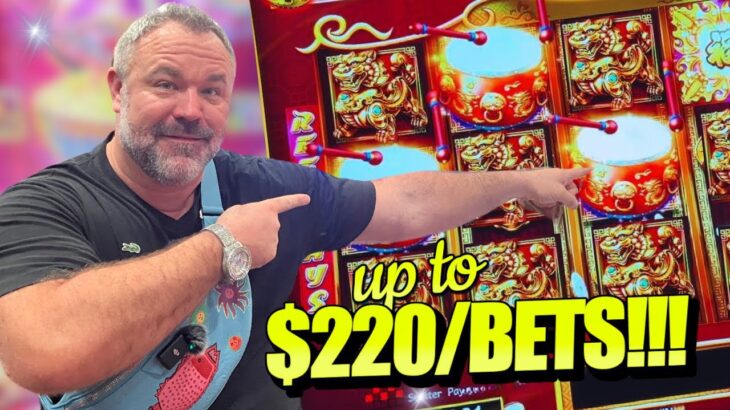 My “ONE” Time On $220/Bet High Limit Dancing Drums…