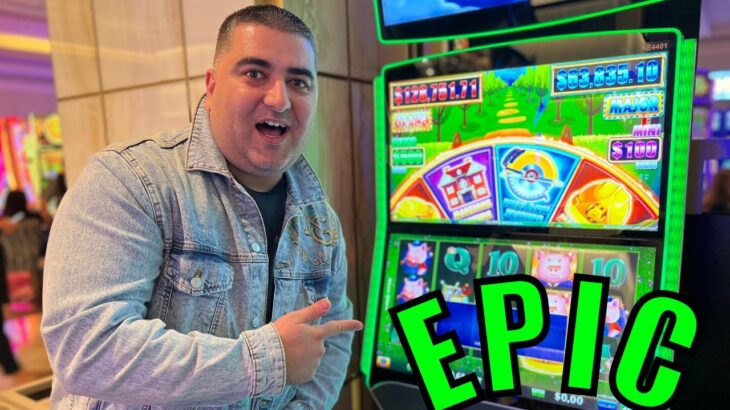 EPIC JACKPOT On Huff N More Puff Slot Machine