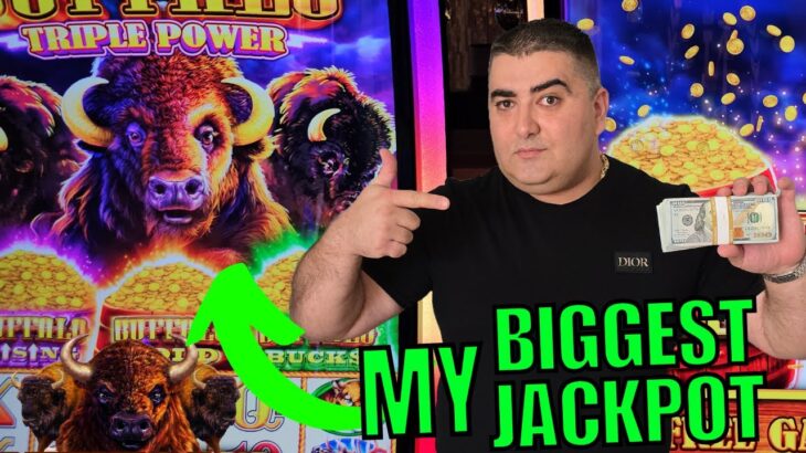 My BIGGEST JACKPOT On Buffalo Triple Power Slot