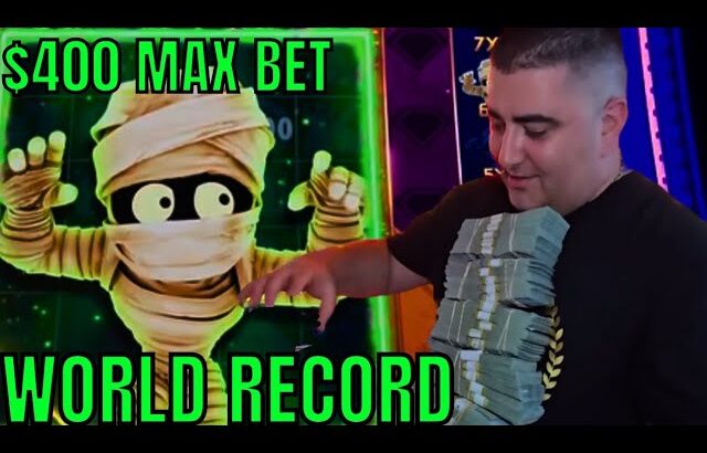 World RECORD BREAKING JACKPOT Ever On Mo Mo Mo Mummy Slot – $400 MAX BET