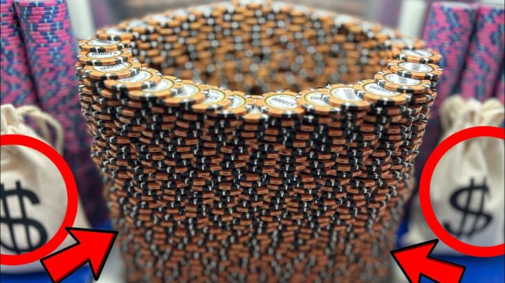 ➡️🔥CASINO STAFF “BROKE THE RECORD” WORLD’S BIGGEST POKER CHIP TOWER CRASH! HIGH RISK COIN PUSHER!!!