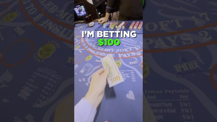 $100 blackjack bet to start the day! #Blackjack #Casino #Gambling