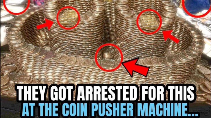 THEY GOT ARRESTED FOR THIS… AT THE CASINO! PLAYING THE HIGH STAKES COIN PUSHER MACHINE MEGA JACKPOT!