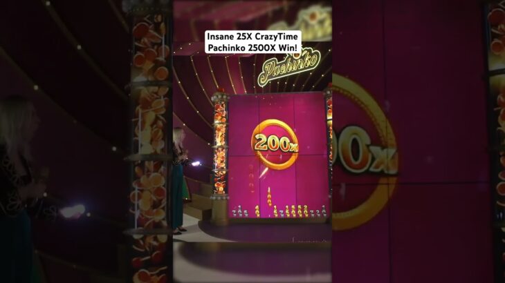 Insane 25X CrazyTime Pachinko 2500X Win! #crazytime #slots #casino #maxwin #highroller #pachinko