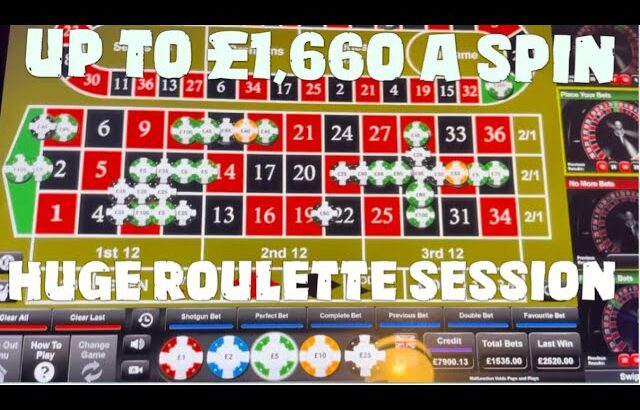 £11,000 Vs Huge High Limit Casino Roulette Session. Almost 1.5 Hours – Up to £1,660 a spin