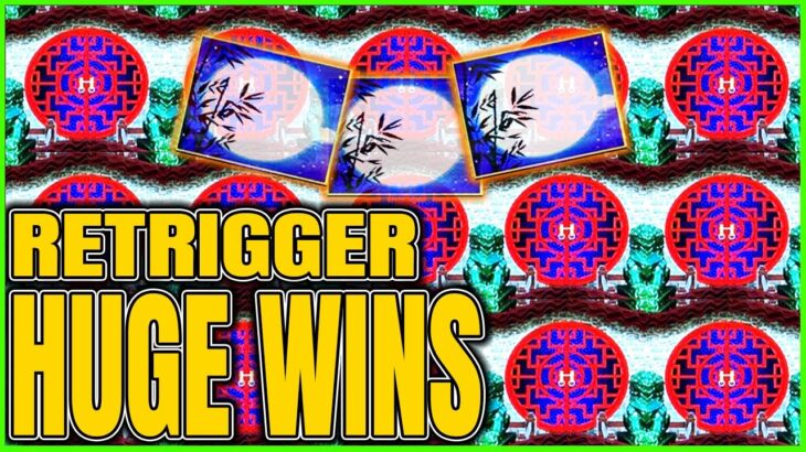 The Craziest DOUBLE BONUS RETRIGGER! Autumn Moon Dragon Link Slot