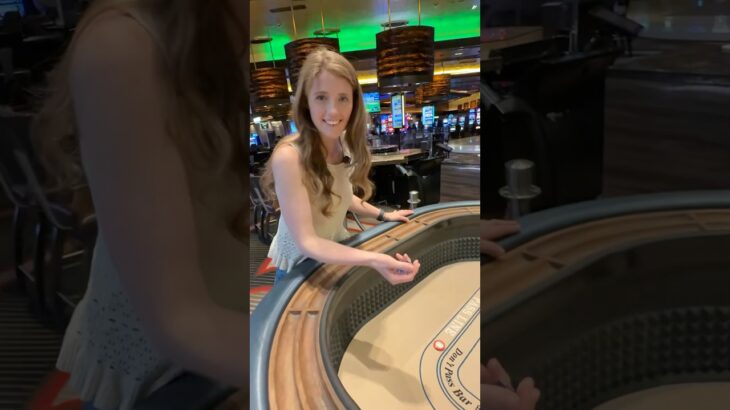 Her first time playing craps! 🤯 #Vegas #LasVegas #Craps #Casino #Betting