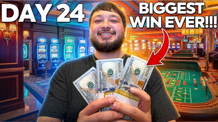 Gambling $100,000 & MY BIGGEST CASINO WIN EVER!!!(Day 24)